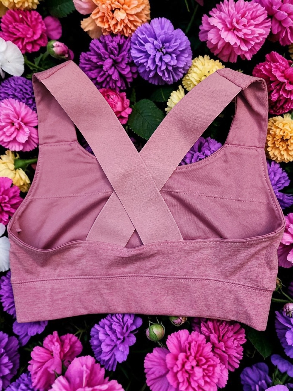 MTA Sport Cross-Back Sports Bra - Dusty Rose - Picture 2 of 6